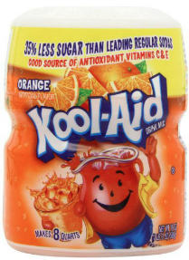 Kool-Aid Drink Mix, Sugar .. Sweetened Orange,  (Pack of 4) 19 oz.